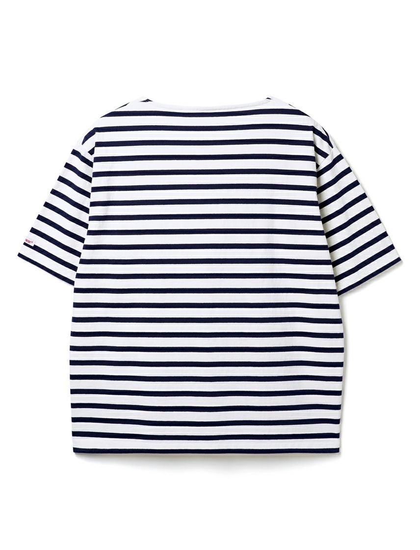 1466 美品✨ 45R バスクの908シャツ ビッグT ボーダー 24ss 紺 Goodwear】USAコットン BIG バスクボーダー Tシャツ | ユナイテッド
