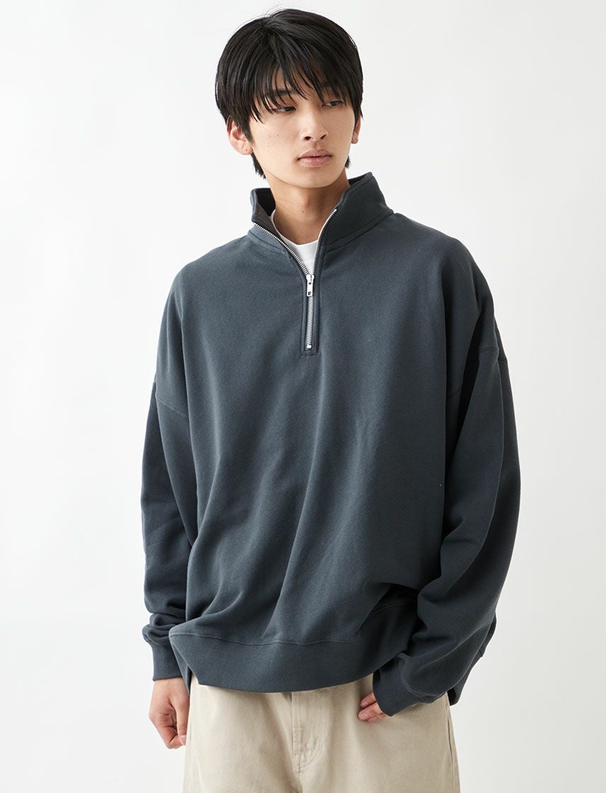 Goodwear】USAコットン SUPER BIG ハーフジップ トレーナー