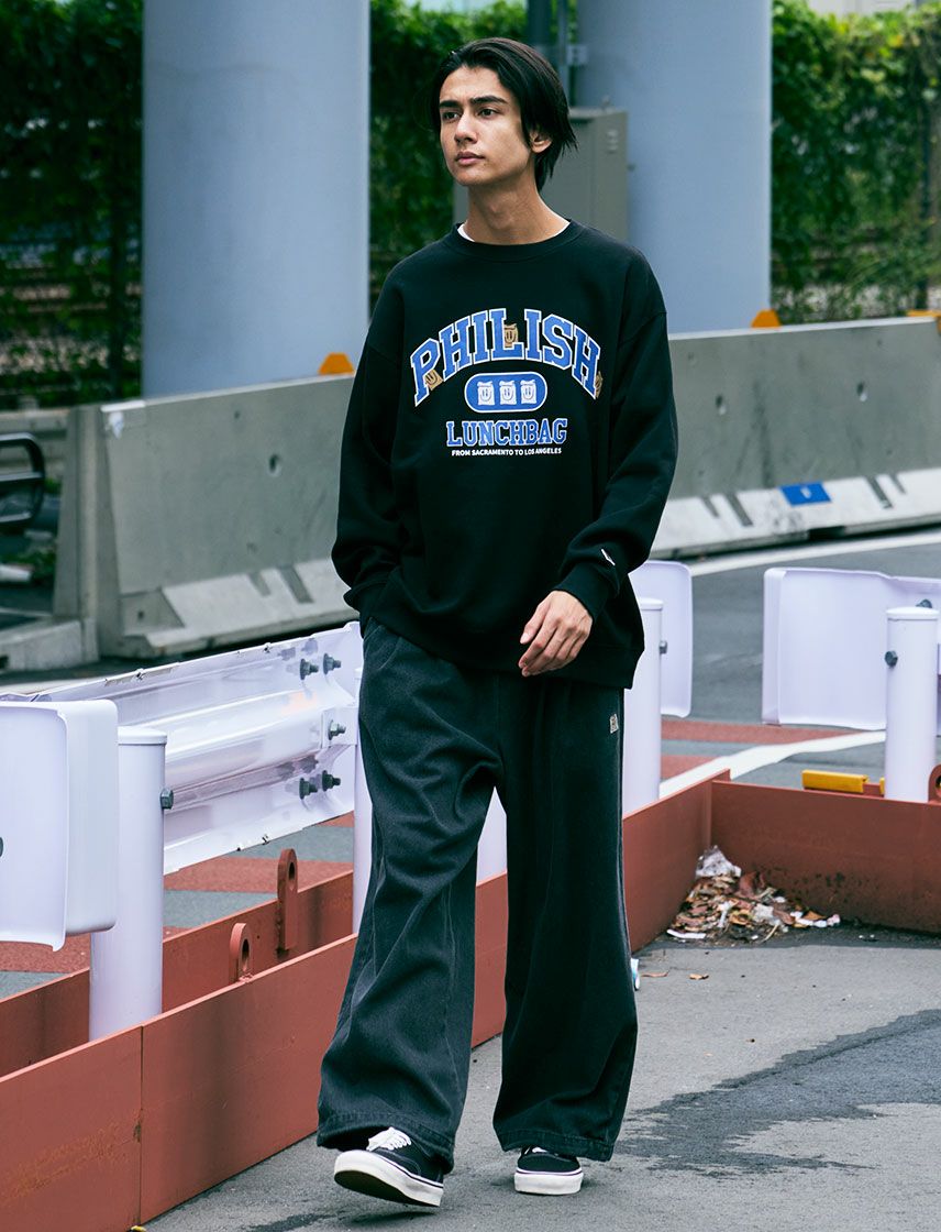 Philip Lumbang】リラックスFIT College Logo 裏起毛 トレーナー