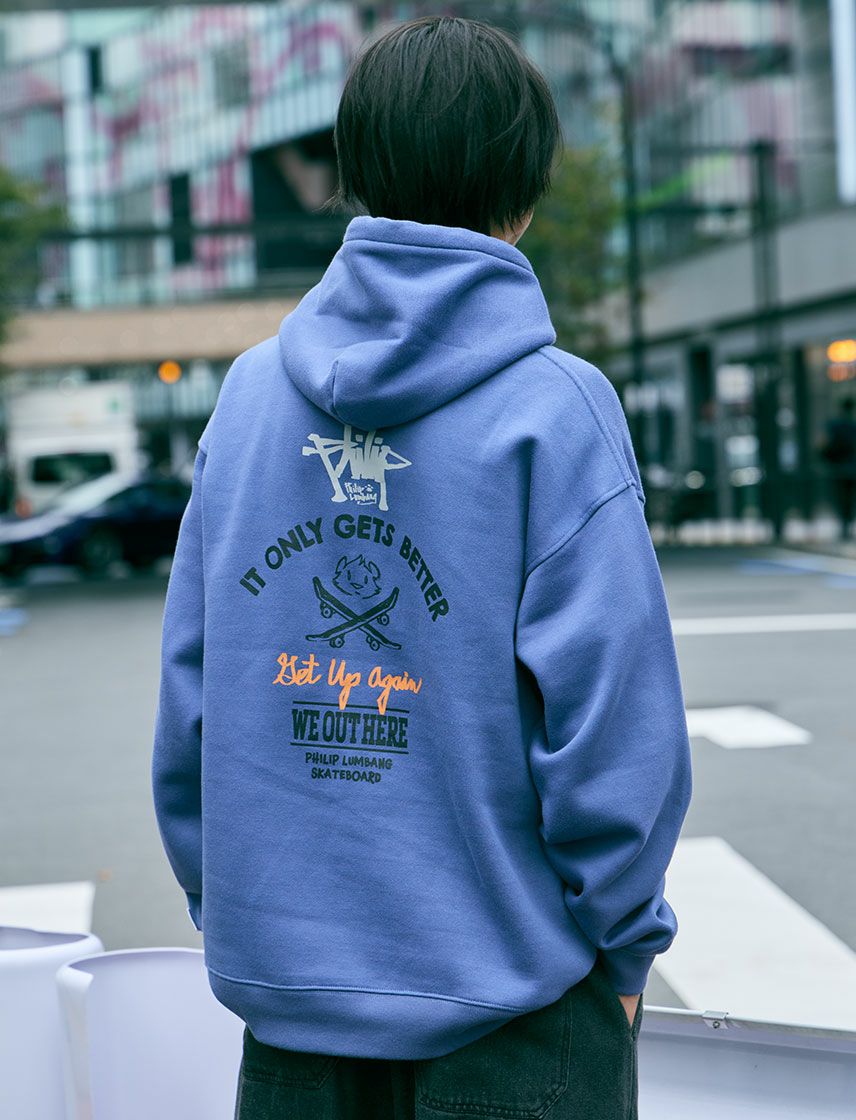 Philip Lumbang】リラックスFIT Mix Logo 裏起毛 パーカー