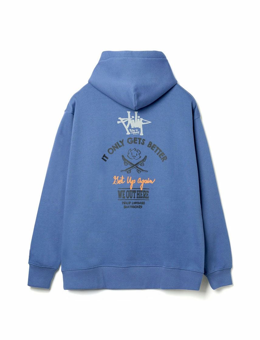Philip Lumbang】リラックスFIT Mix Logo 裏起毛 パーカー