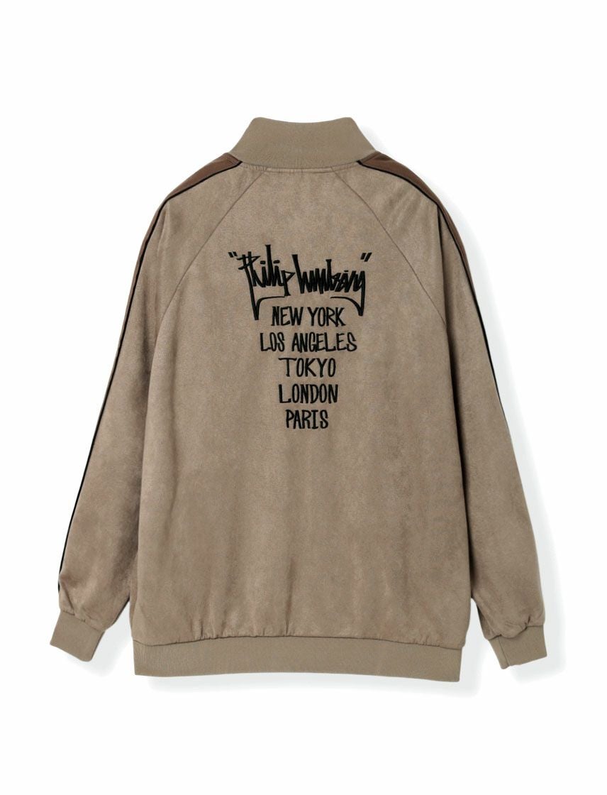 ゆのちゃ様　 Embroidery zipトラックジャケット Philip Lumbang】スエードタッチ トラックジャケット | ユナイテッド