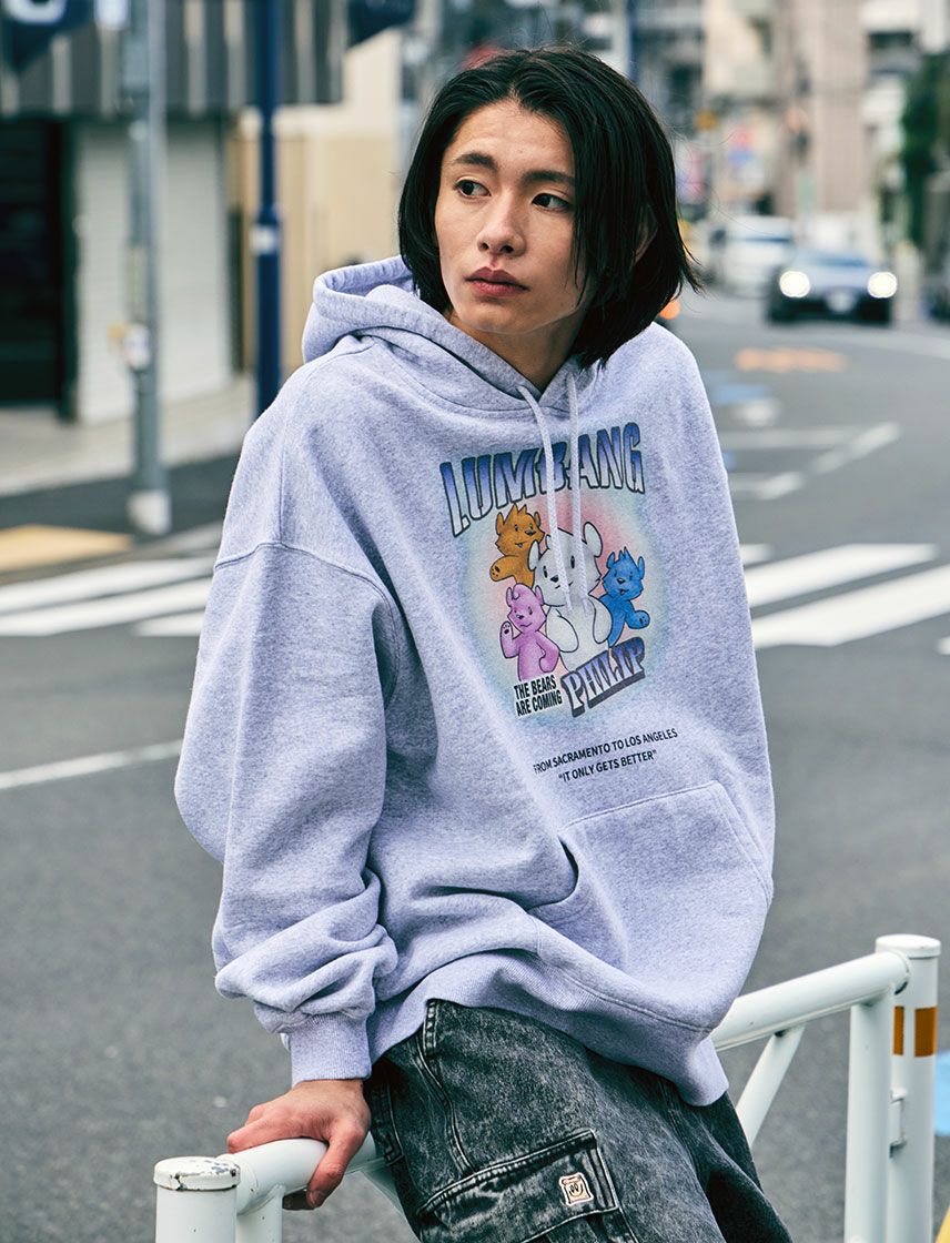 【即購入OK】LISTEN FLAVOR 王馬小吉 ライアーパーカー ホワイト Philip Lumbang】Awesome Bear ケミカル 裏起毛 BIG パーカー