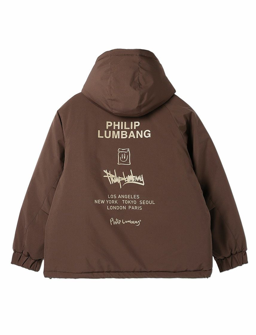 Philip Lumbang】ウィンドプルーフ 中綿 フード ジャケット
