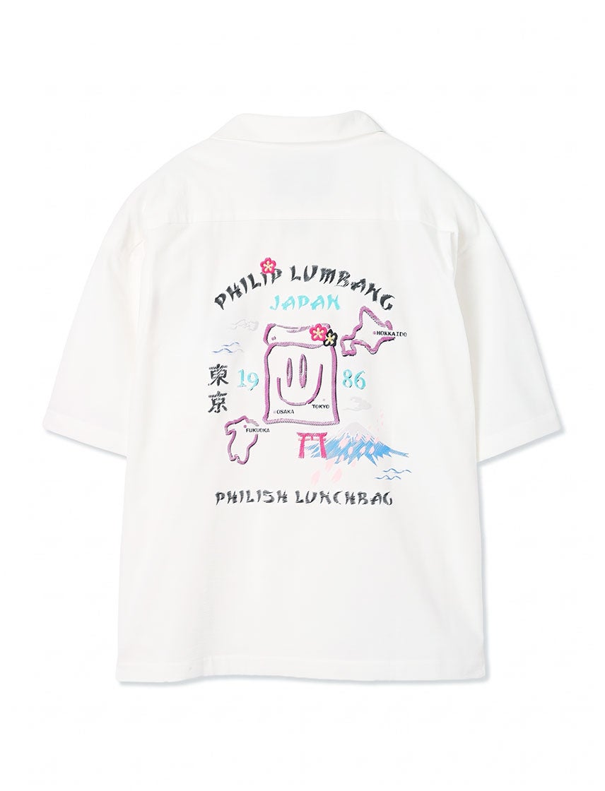 ソプラノ様　プリンサイズ服 Philip Lumbang】東京 スーベニア オープンカラー 半袖 シャツ